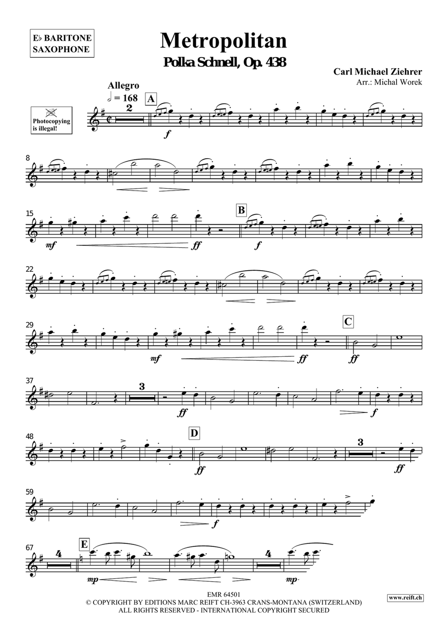 Metropolitan Metropolitan Baritone Saxophone scores gallery preview page 3