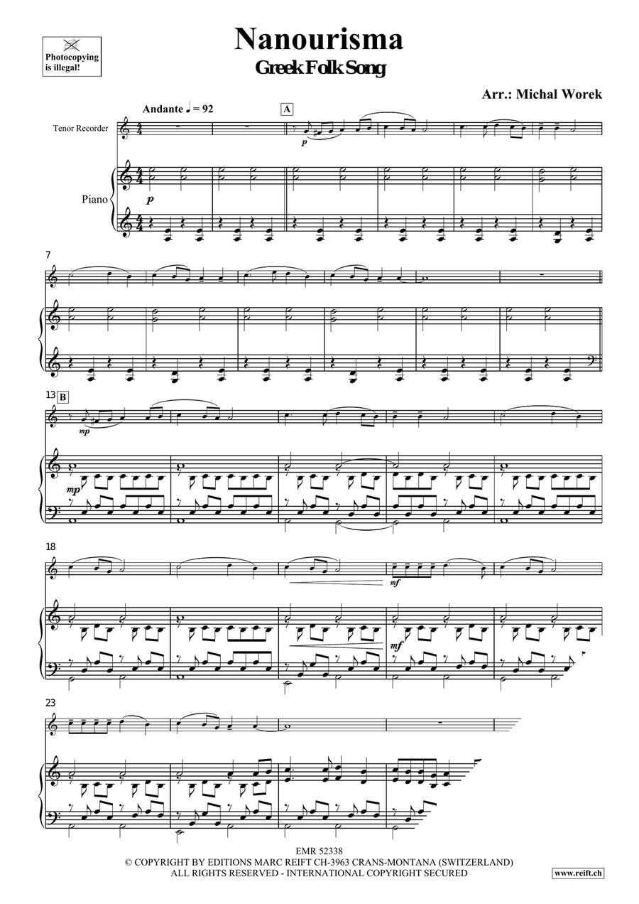 Nanourisma Nanourisma Tenor Recorder scores gallery preview page 3