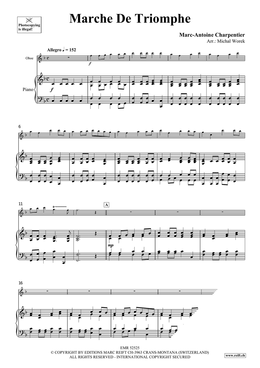 Marche De Triomphe by Marc-Antoine Charpentier Piano Accompaniment - Sheet Music page 3