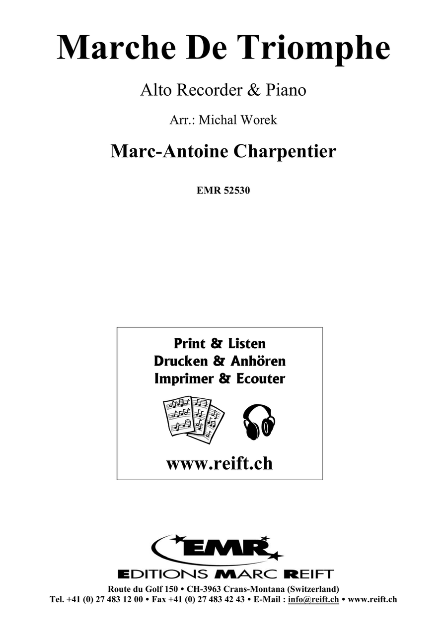 Marche De Triomphe by Marc-Antoine Charpentier Alto Recorder - Sheet Music page 2