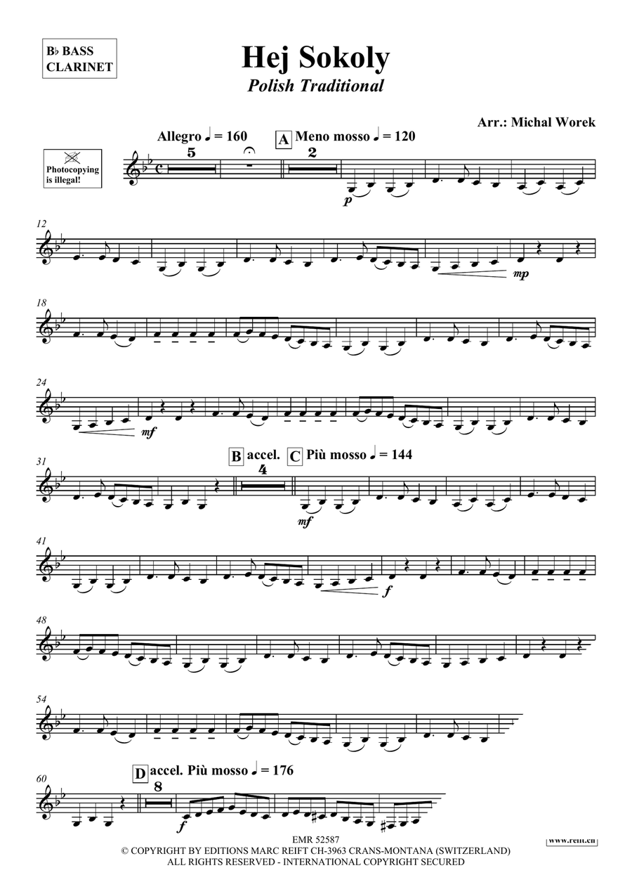 Hej Sokoly Hej Sokoly Bass Clarinet scores gallery preview page 3