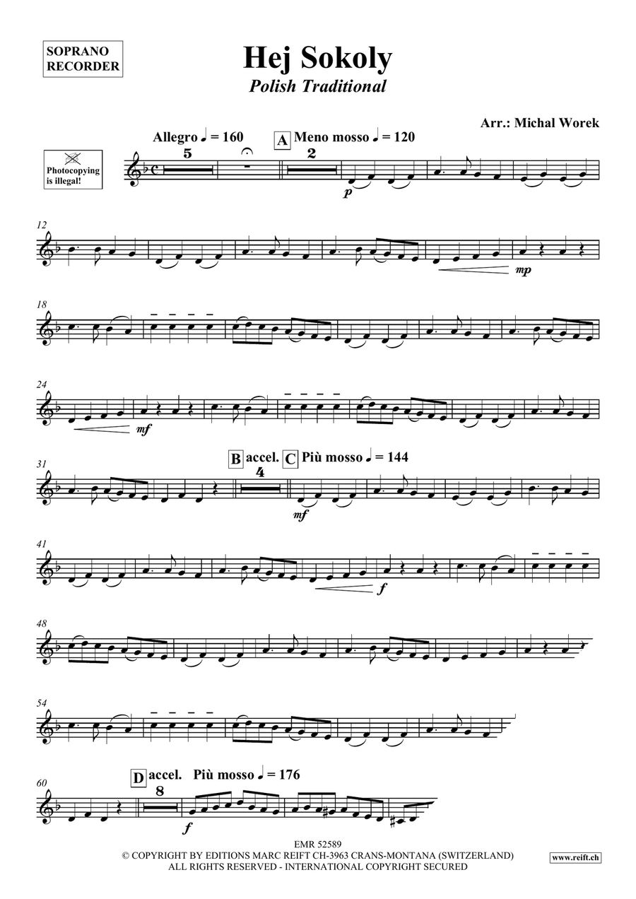 Hej Sokoly Hej Sokoly Soprano Recorder scores gallery preview page 3
