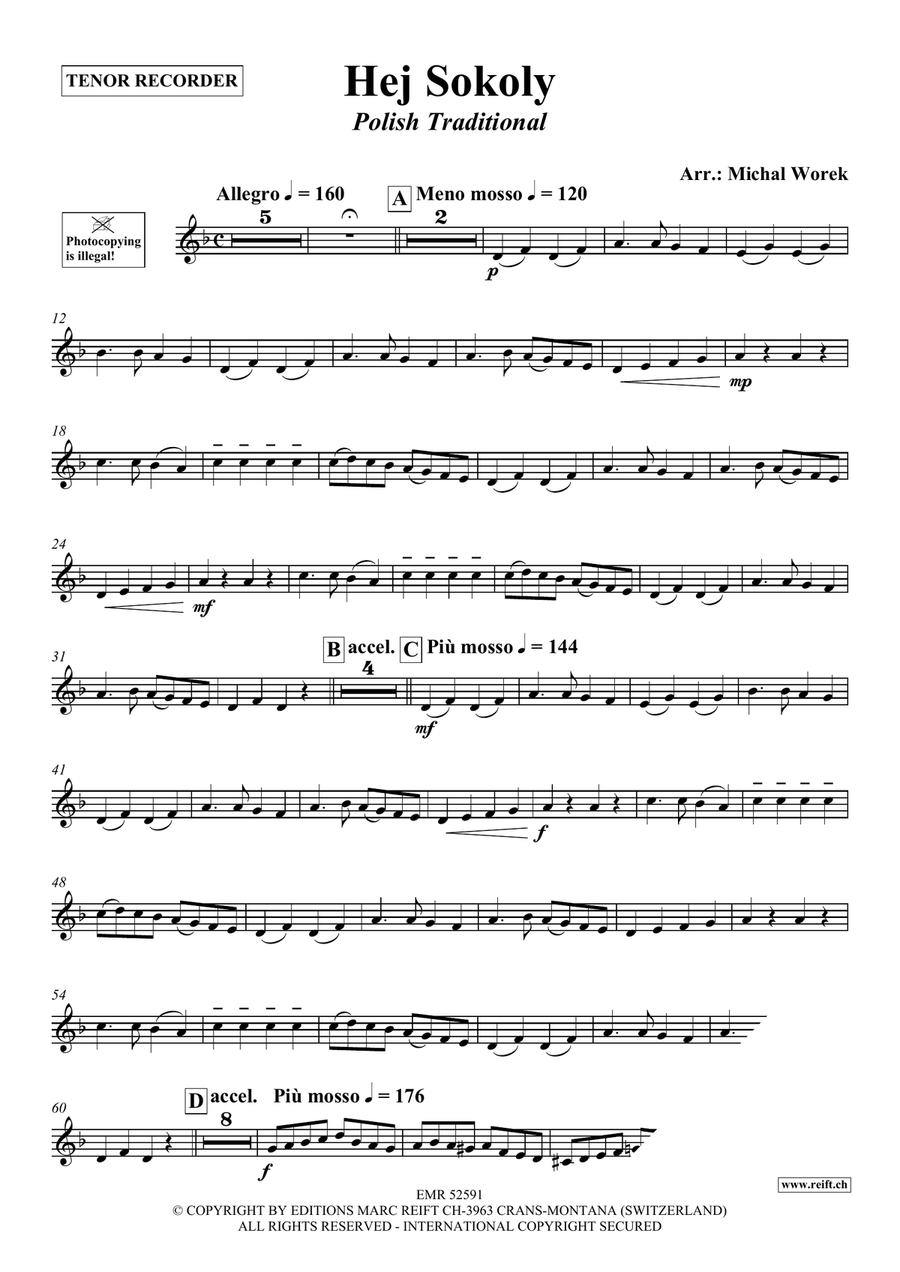 Hej Sokoly Tenor Recorder - Sheet Music page 3