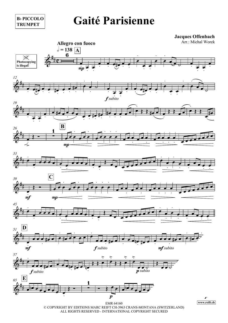 Gaité Parisienne Gaité Parisienne Piccolo Trumpet scores gallery preview page 3