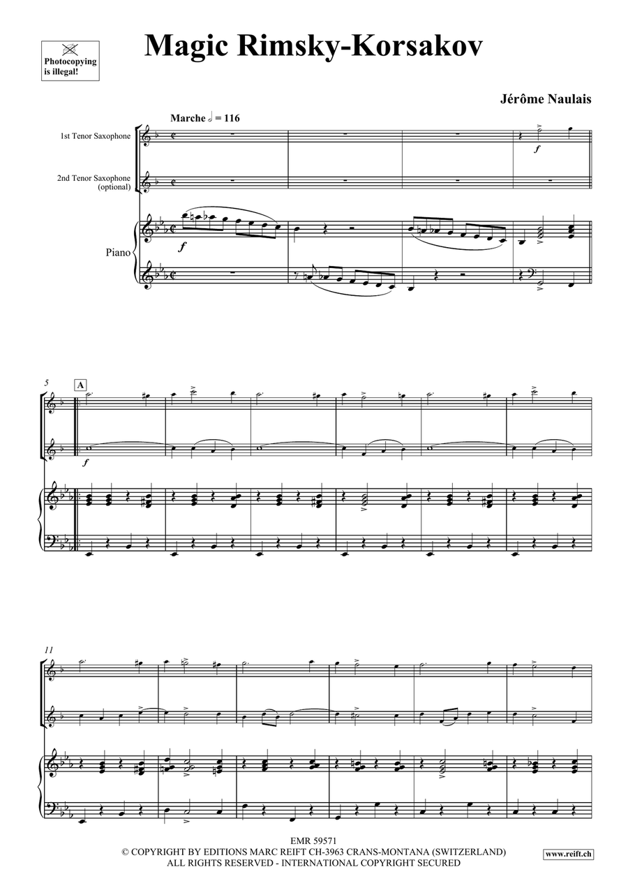 Magic Rimsky-Korsakov Magic Rimsky-Korsakov Tenor Saxophone scores gallery preview page 4