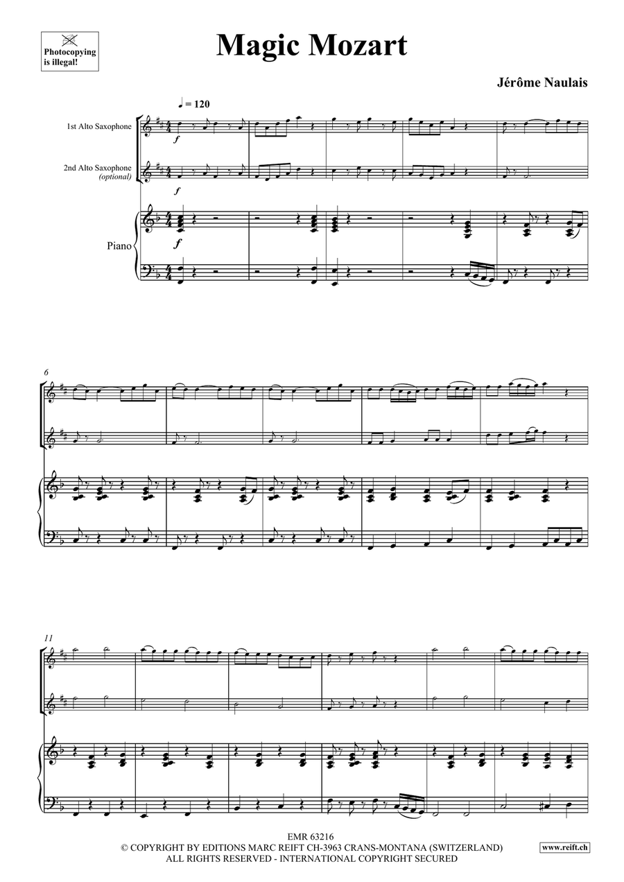 Magic Mozart Magic Mozart Alto Saxophone scores gallery preview page 4
