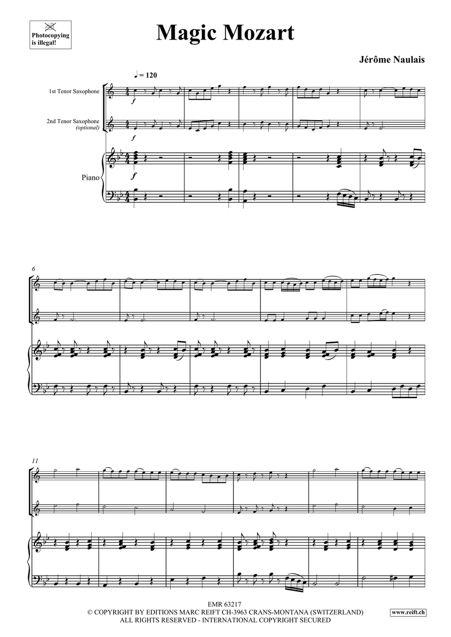 Magic Mozart Magic Mozart Tenor Saxophone scores gallery preview page 4