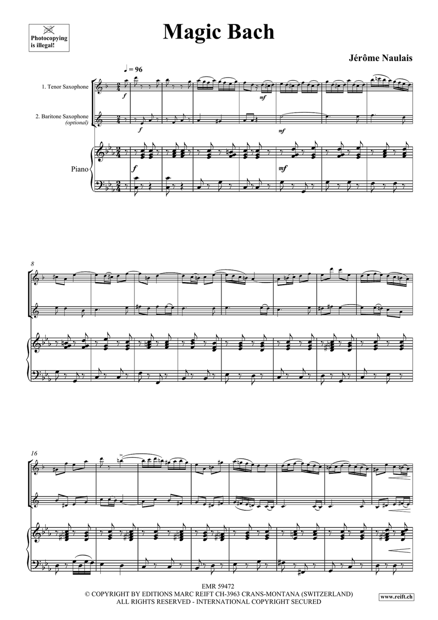 Magic Bach Magic Bach Tenor Saxophone scores gallery preview page 4