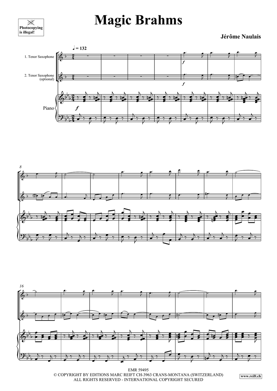 Magic Brahms Magic Brahms Tenor Saxophone scores gallery preview page 4
