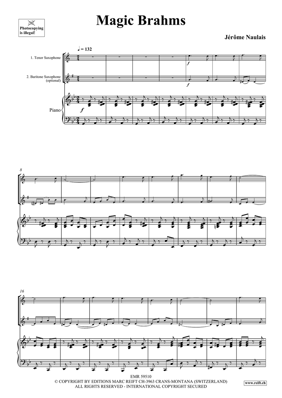 Magic Brahms Magic Brahms Tenor Saxophone scores gallery preview page 4