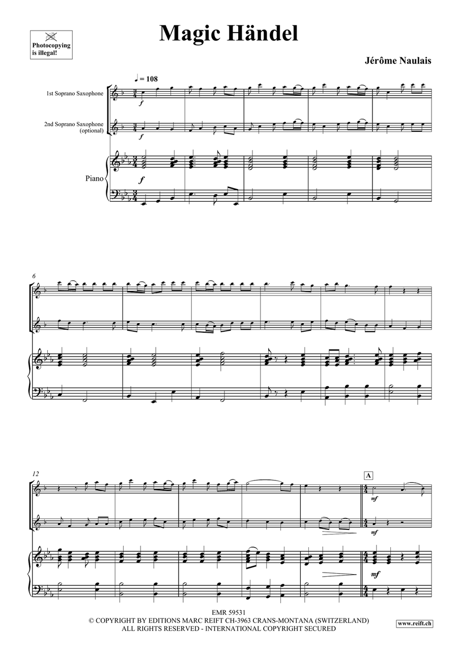 Magic Händel Magic Händel Soprano Saxophone scores gallery preview page 4