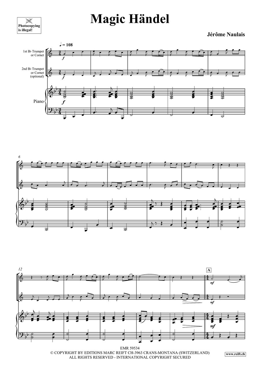 Magic Händel Magic Händel Trumpet Duet scores gallery preview page 4