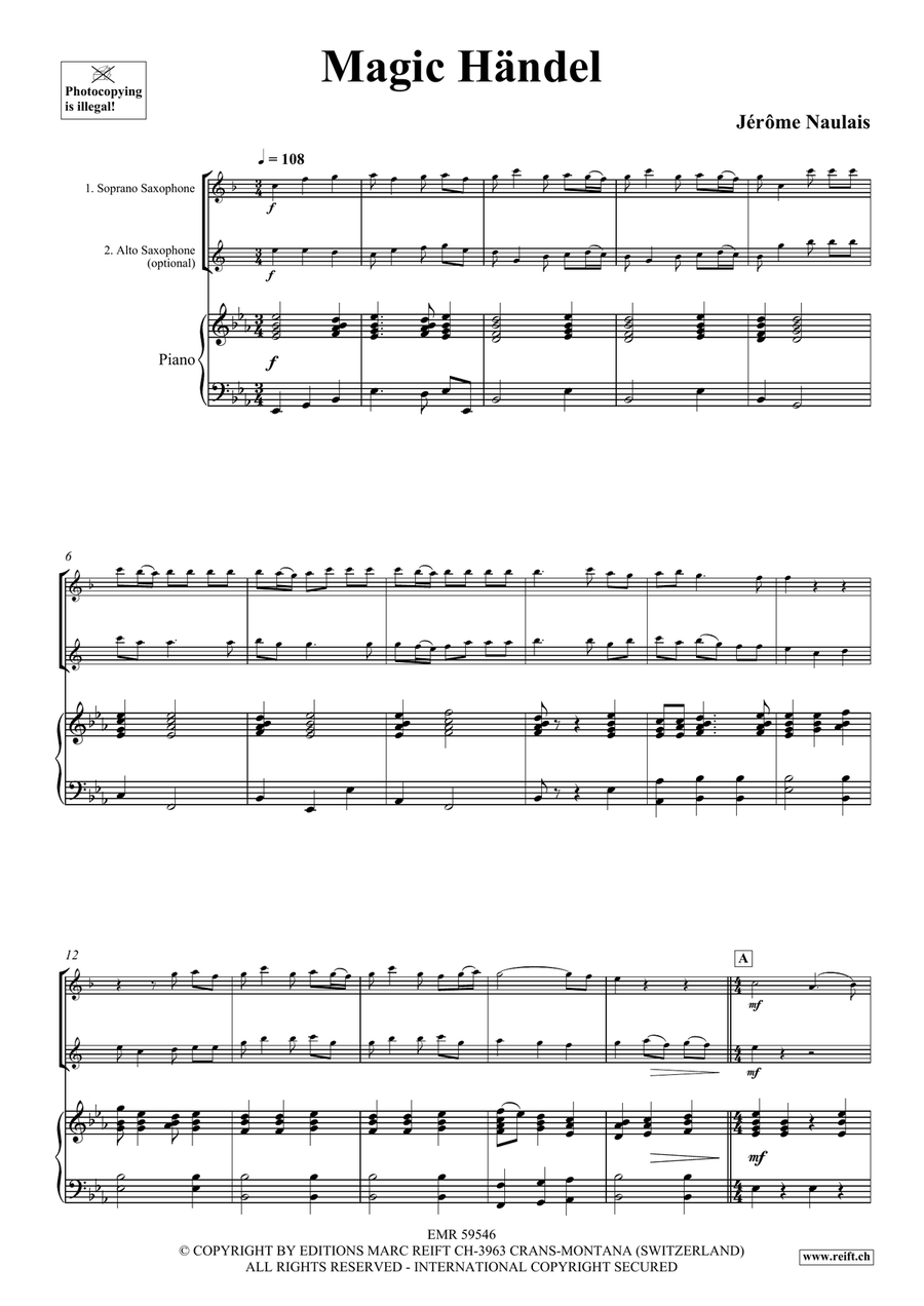 Magic Händel Magic Händel Soprano Saxophone scores gallery preview page 4