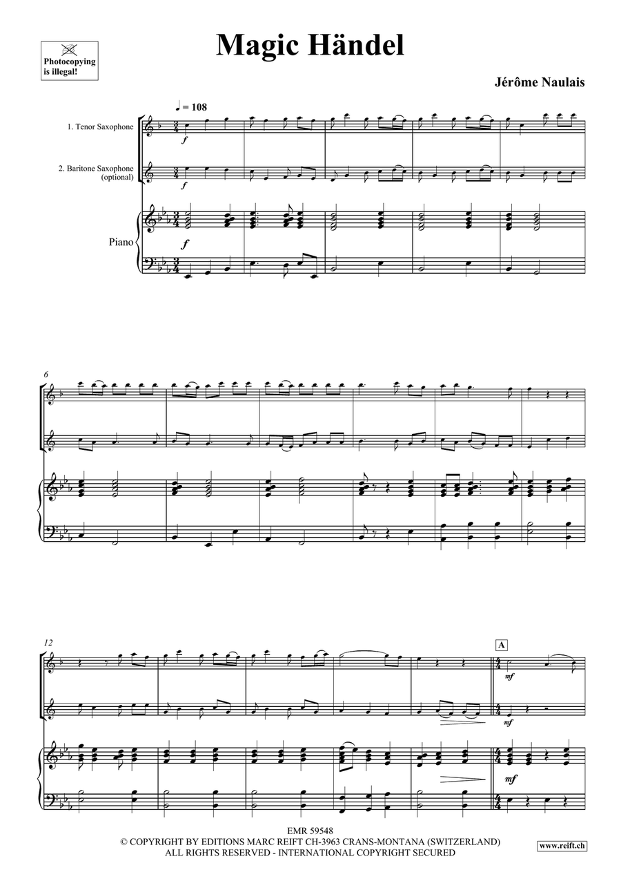 Magic Händel Magic Händel Tenor Saxophone scores gallery preview page 4