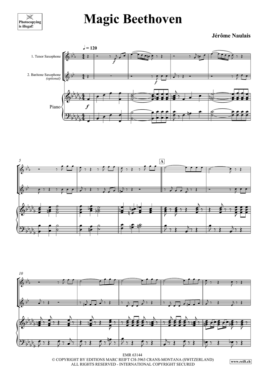 Magic Beethoven Magic Beethoven Tenor Saxophone scores gallery preview page 4