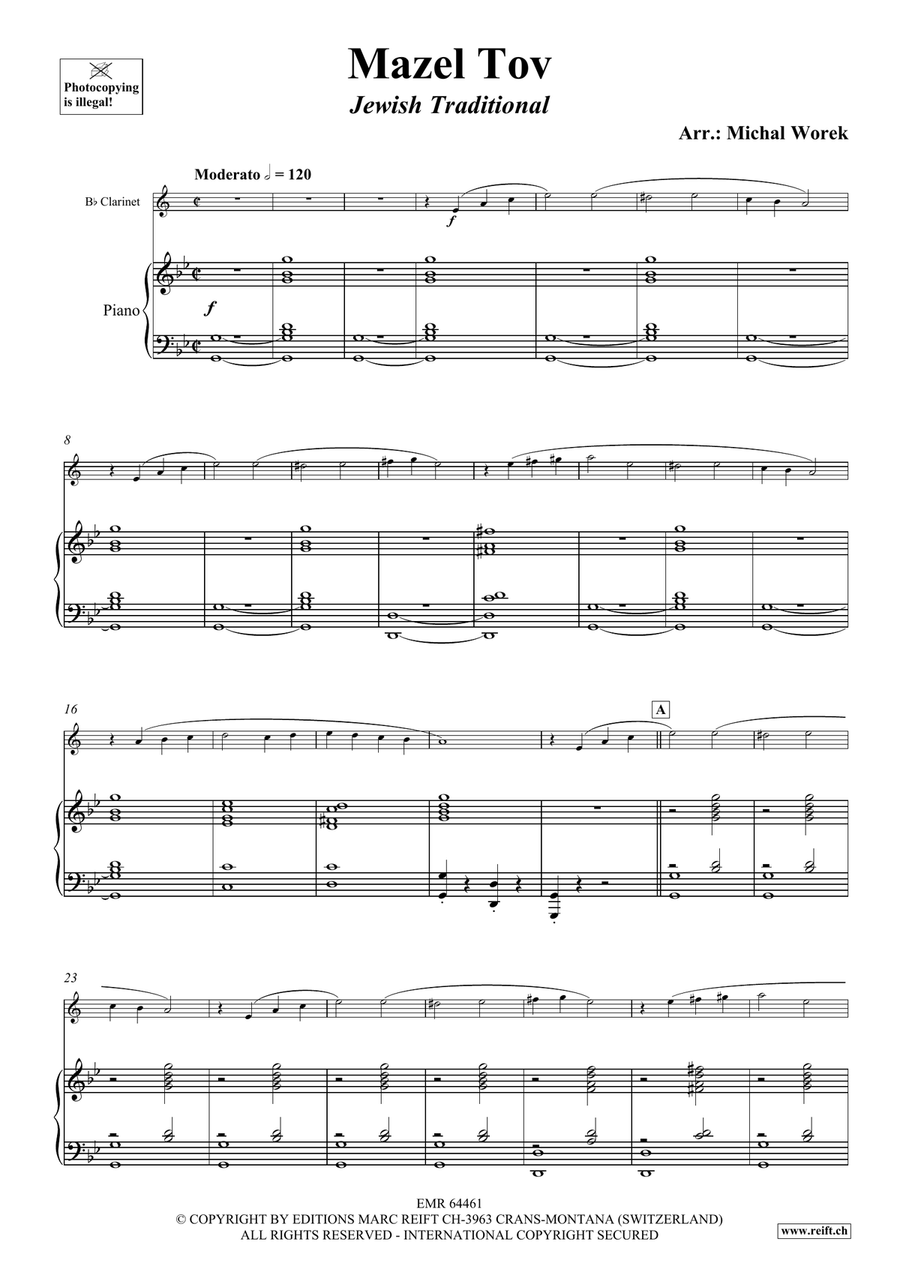 Mazel Tov Mazel Tov Clarinet Solo scores gallery preview page 4