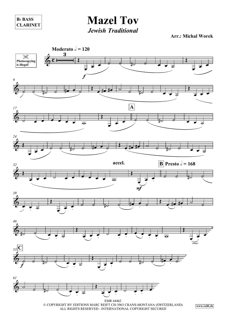 Mazel Tov Mazel Tov Bass Clarinet scores gallery preview page 3