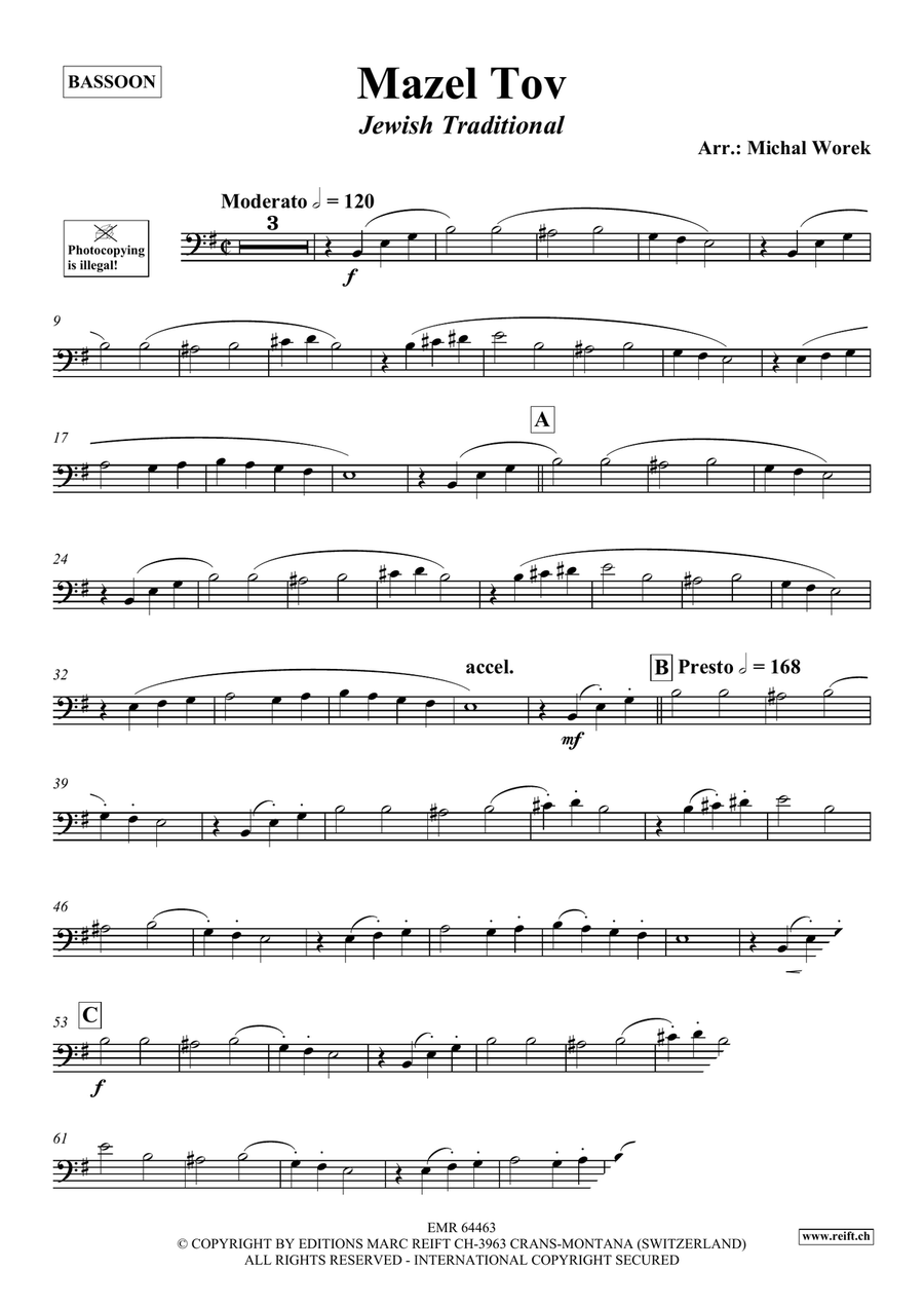 Mazel Tov Mazel Tov Bassoon Solo scores gallery preview page 3