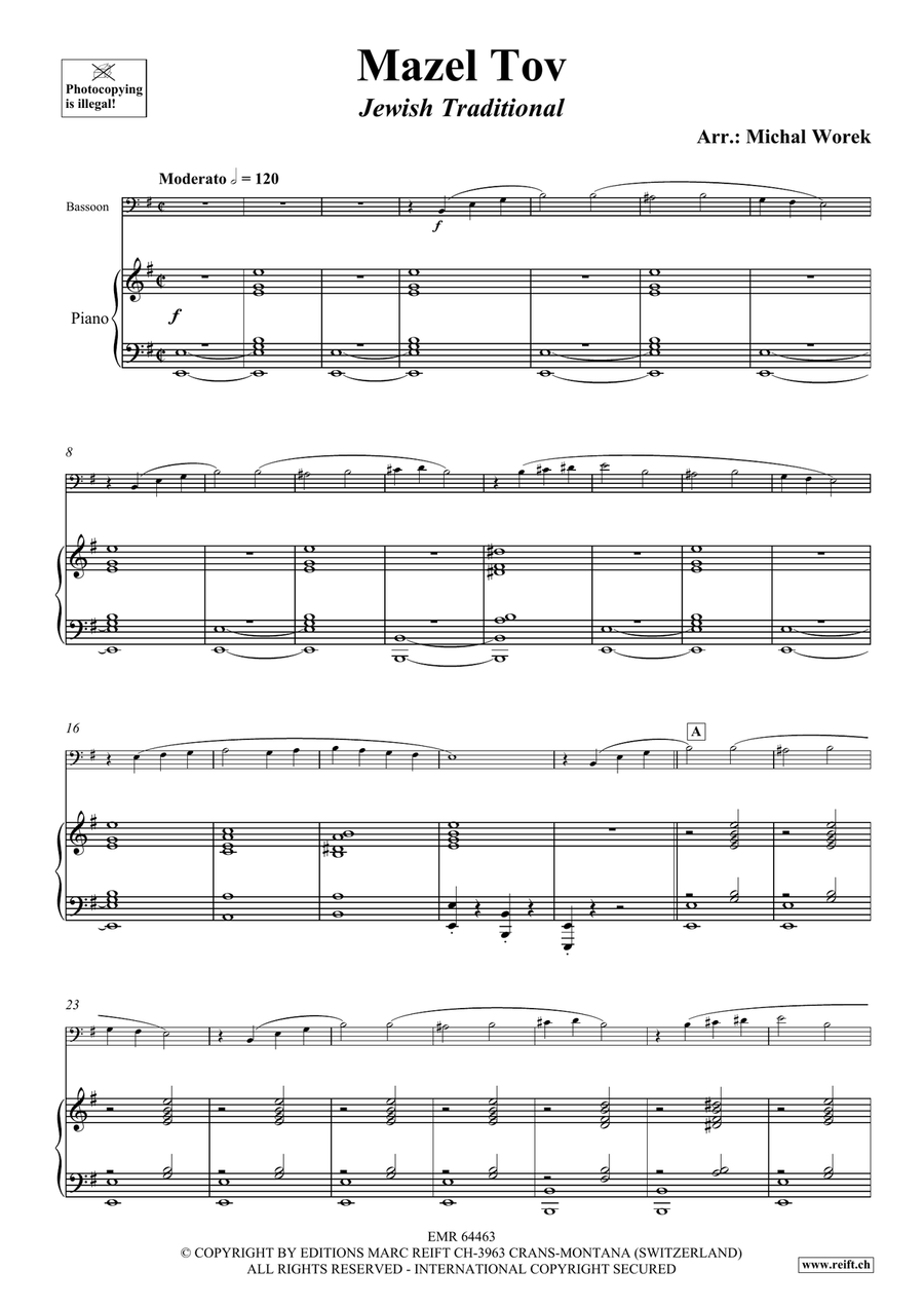 Mazel Tov Mazel Tov Bassoon Solo scores gallery preview page 4