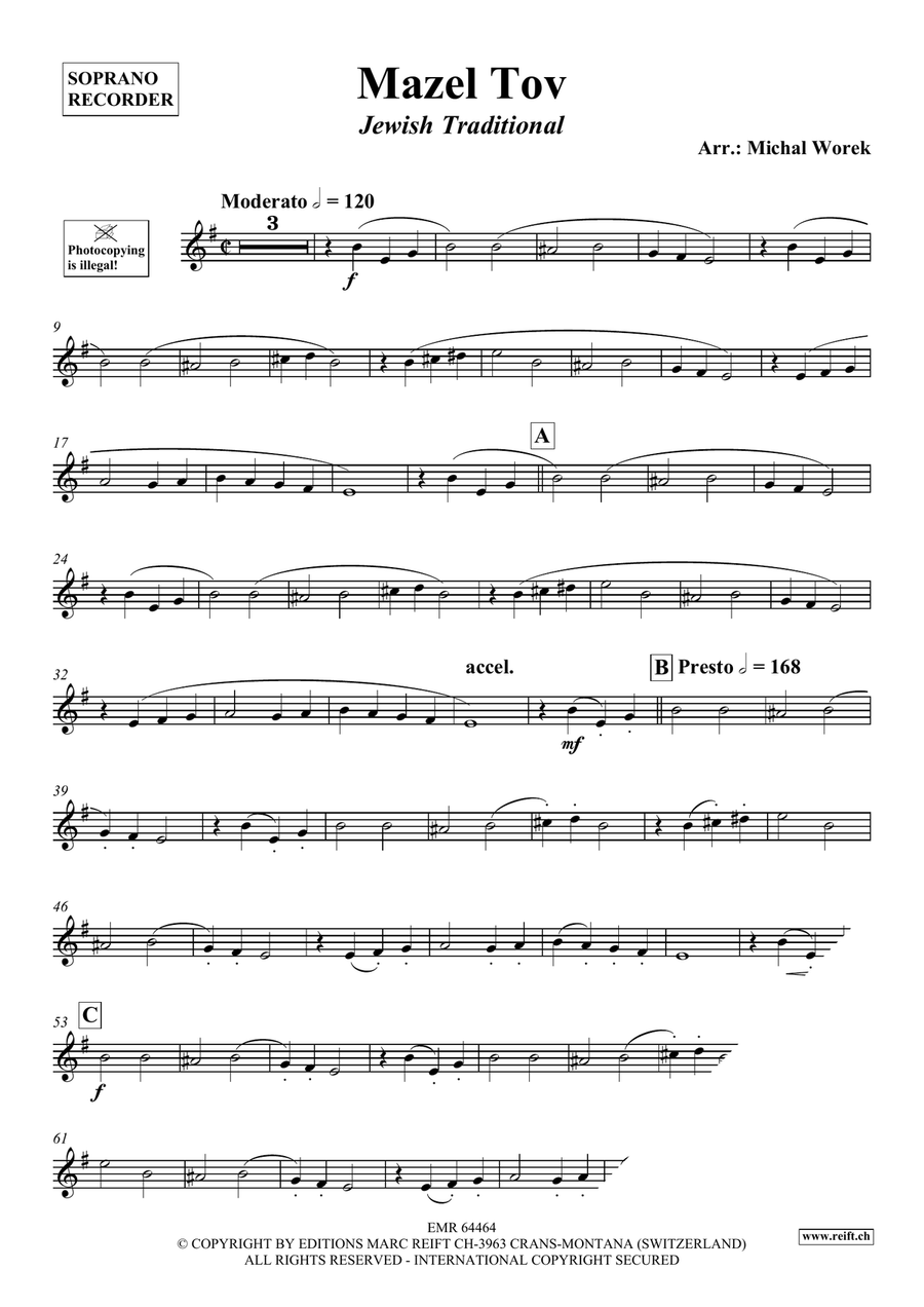 Mazel Tov Mazel Tov Soprano Recorder scores gallery preview page 3
