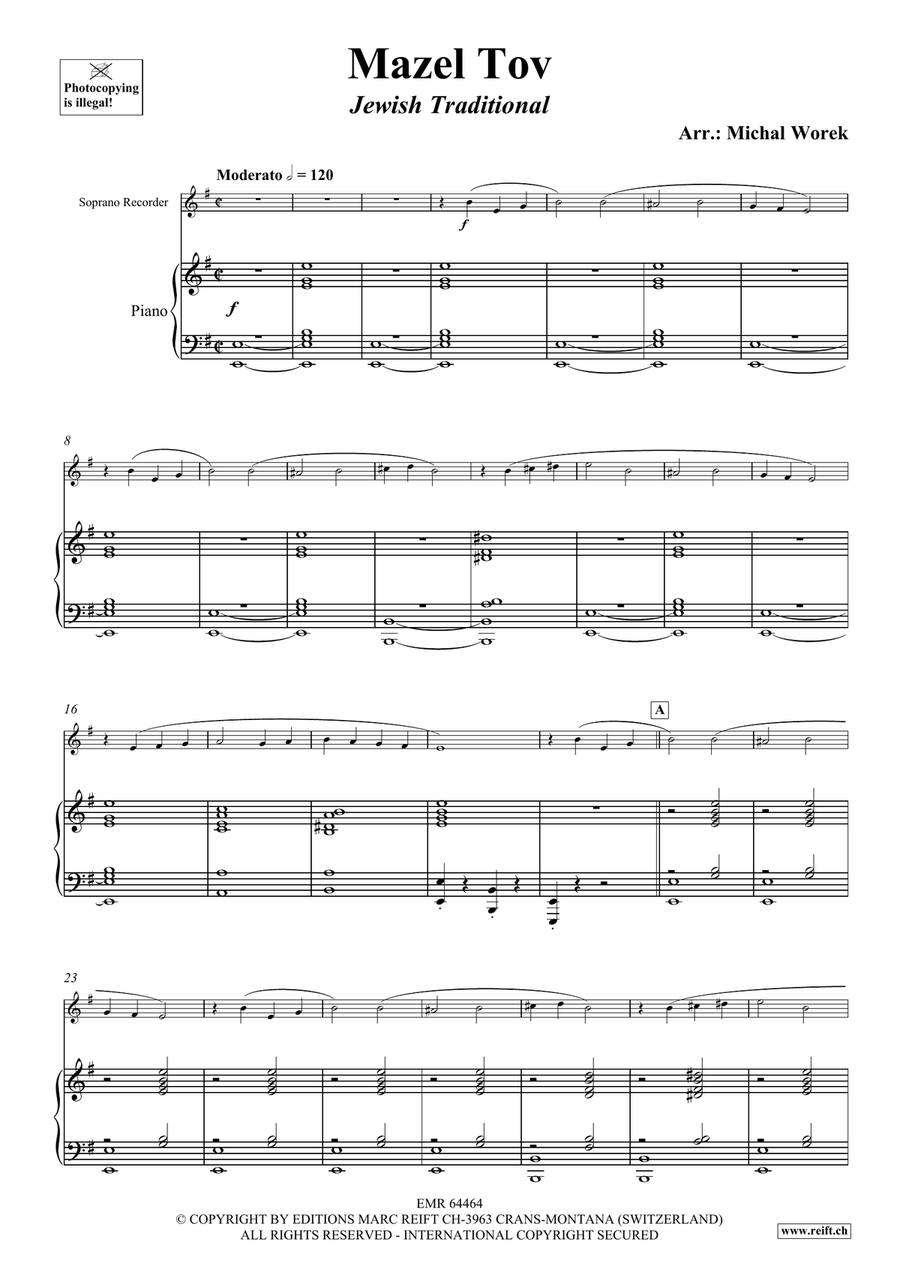 Mazel Tov Mazel Tov Soprano Recorder scores gallery preview page 4