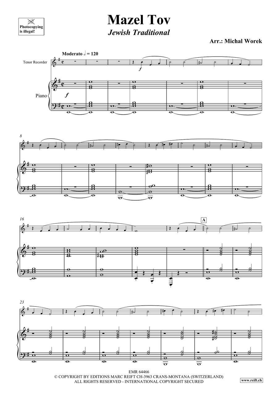 Mazel Tov Mazel Tov Tenor Recorder scores gallery preview page 4