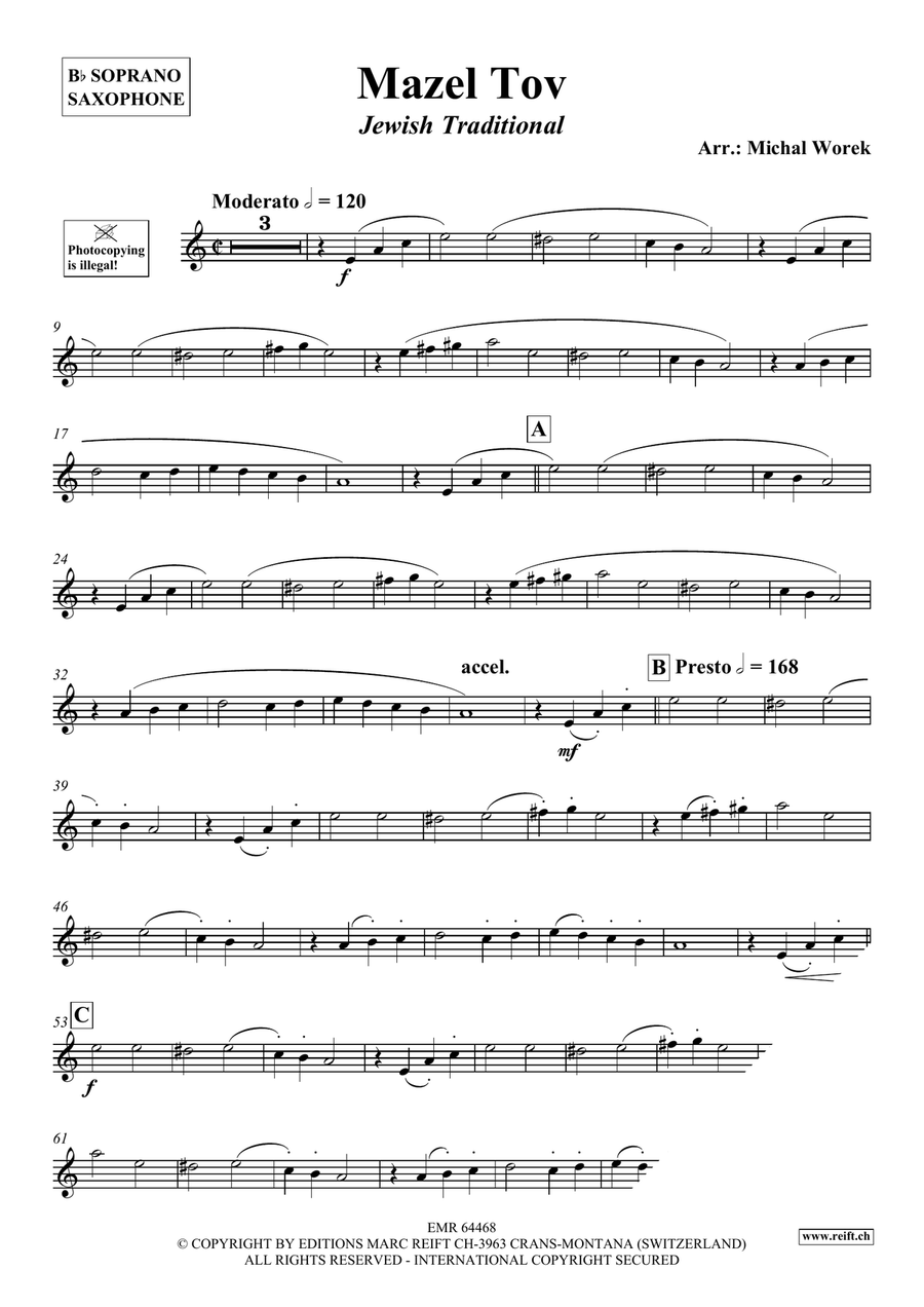 Mazel Tov Mazel Tov Soprano Saxophone scores gallery preview page 3