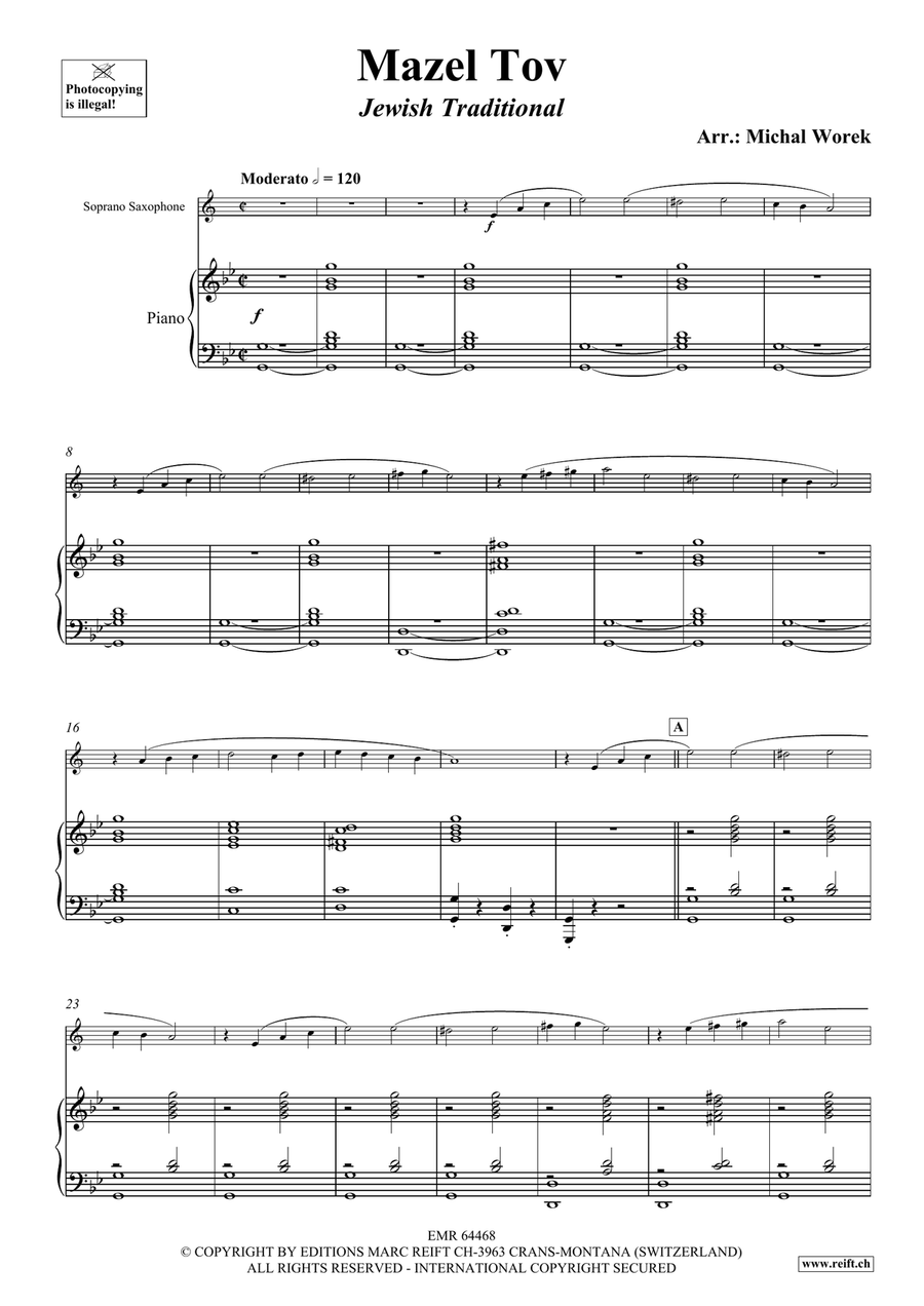 Mazel Tov Mazel Tov Soprano Saxophone scores gallery preview page 4