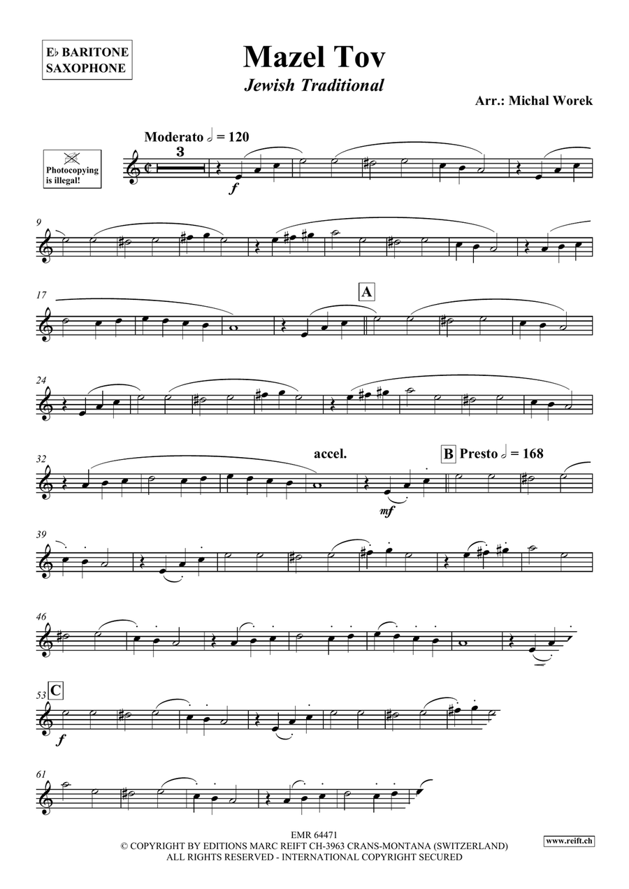 Mazel Tov Mazel Tov Baritone Saxophone scores gallery preview page 3