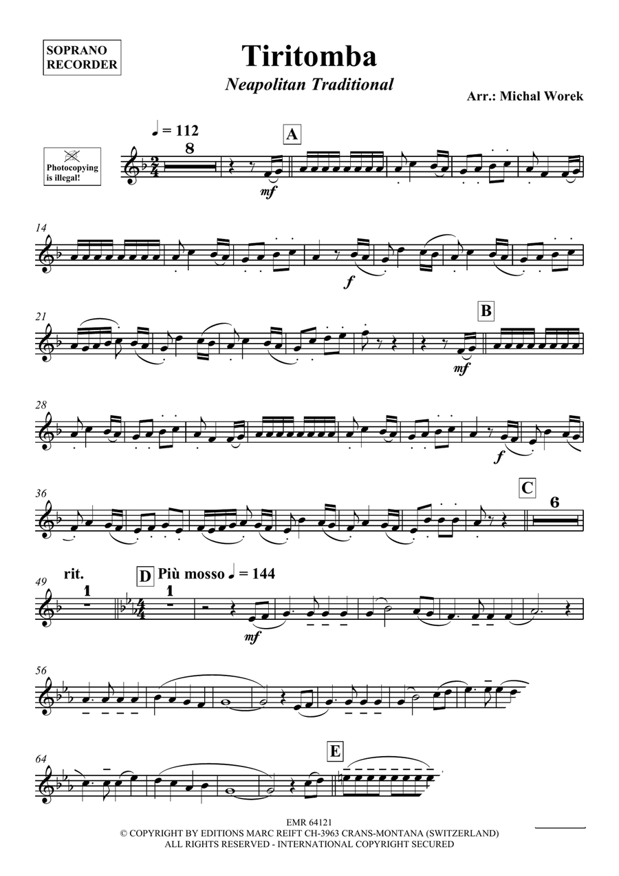 Tiritomba Tiritomba Soprano Recorder scores gallery preview page 3