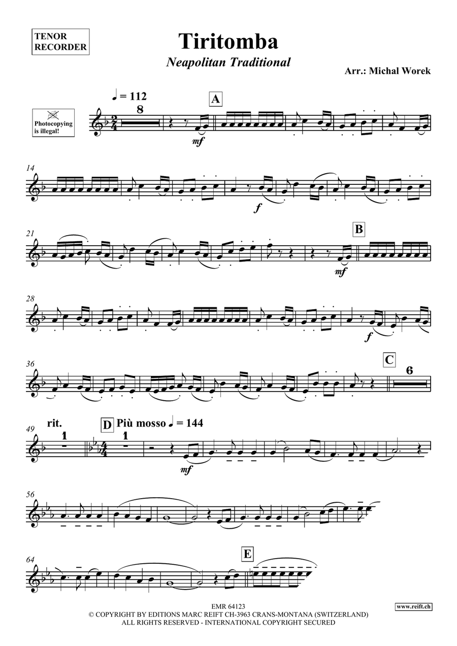 Tiritomba Tiritomba Tenor Recorder scores gallery preview page 3