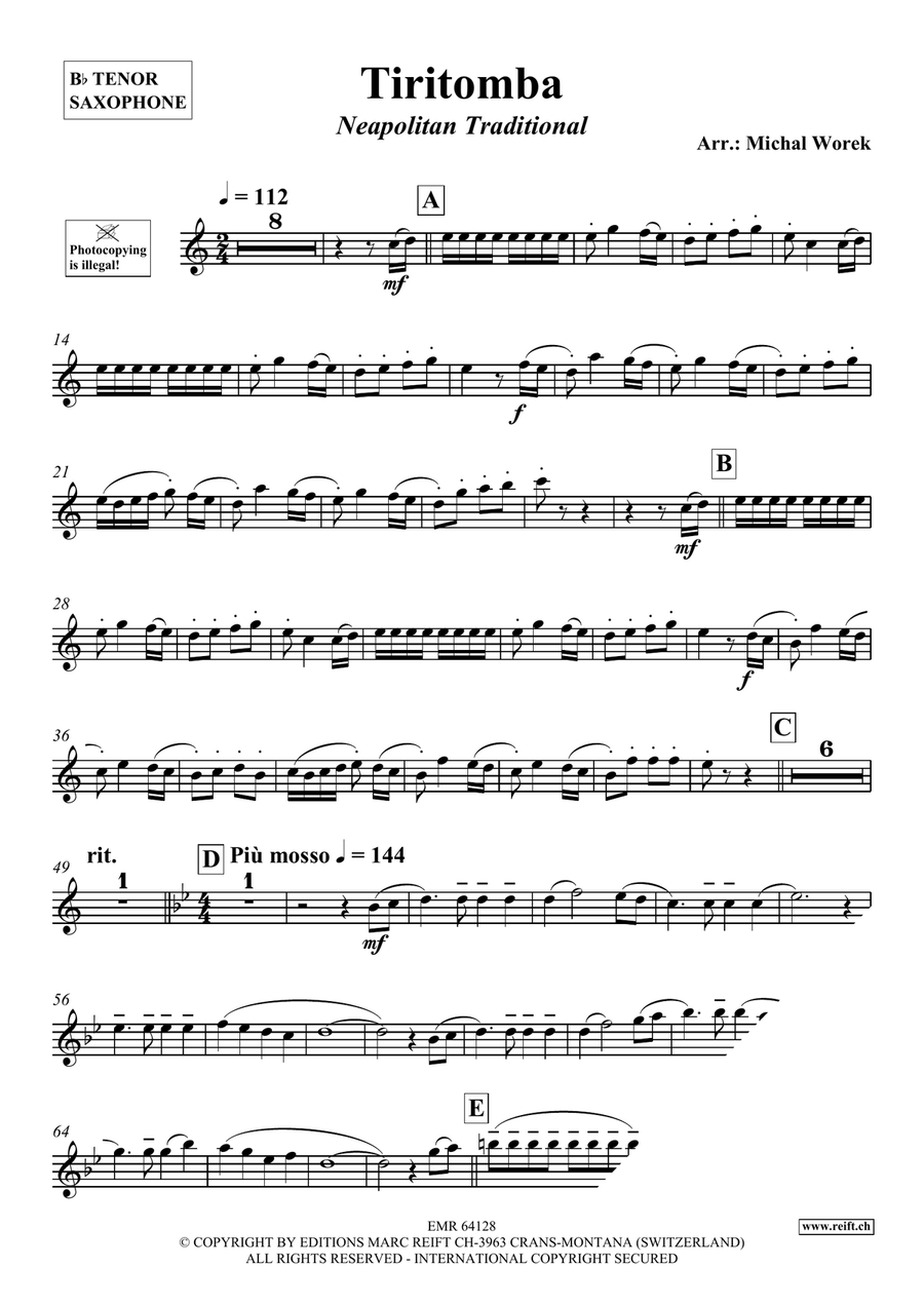 Tiritomba Tiritomba Tenor Saxophone scores gallery preview page 3