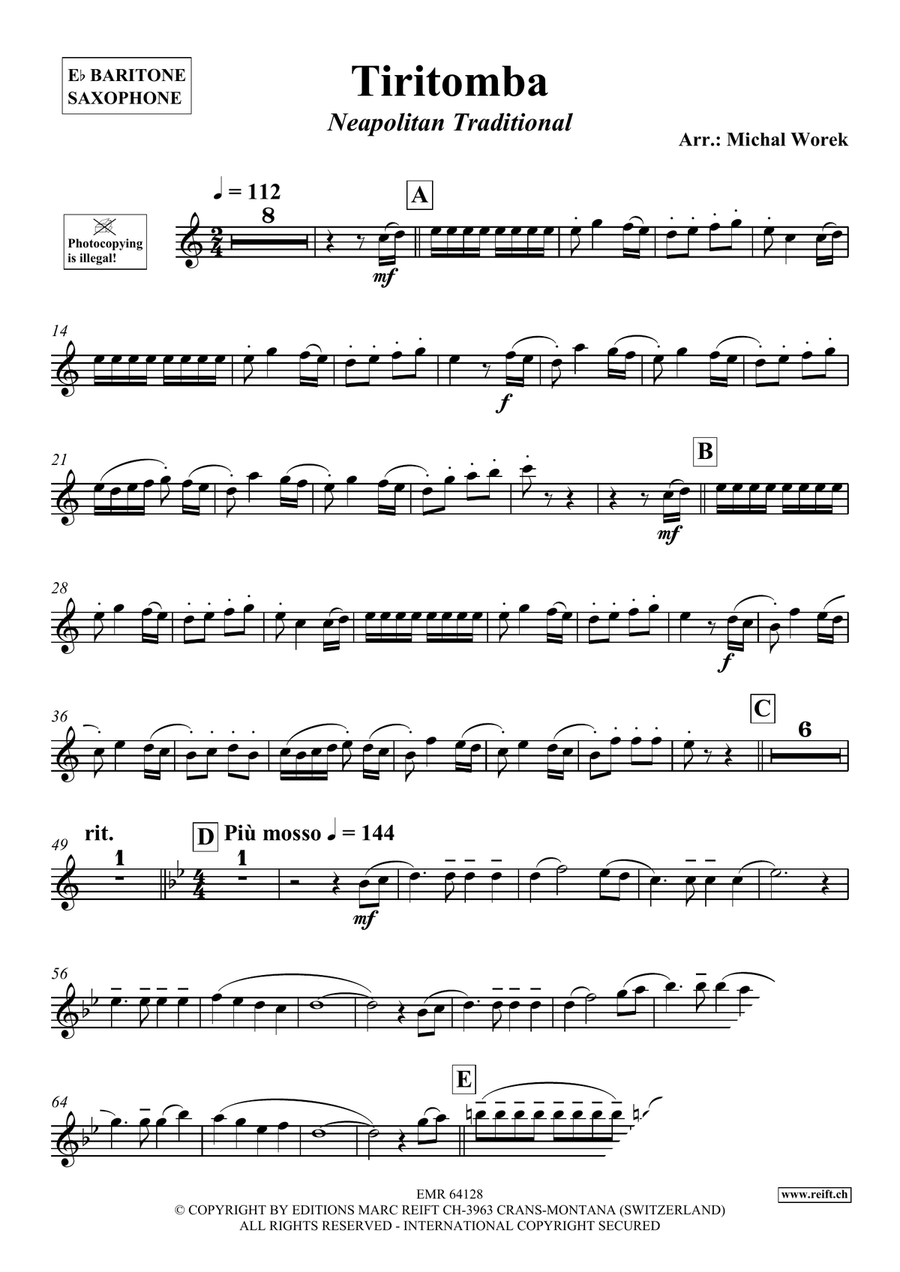Tiritomba Tiritomba Baritone Saxophone scores gallery preview page 3