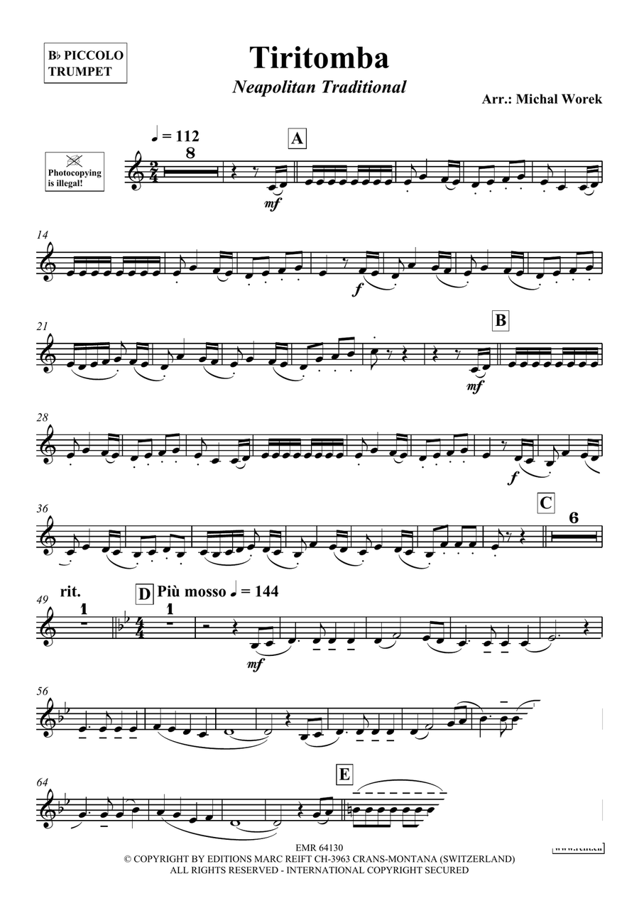 Tiritomba Tiritomba Piccolo Trumpet scores gallery preview page 3
