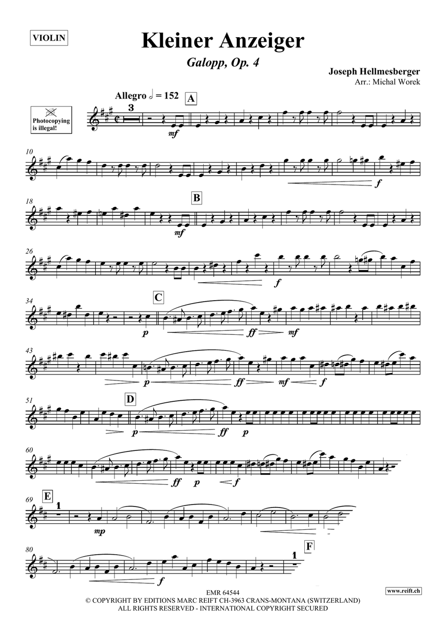 Kleiner Anzeiger Kleiner Anzeiger Violin Solo scores gallery preview page 3