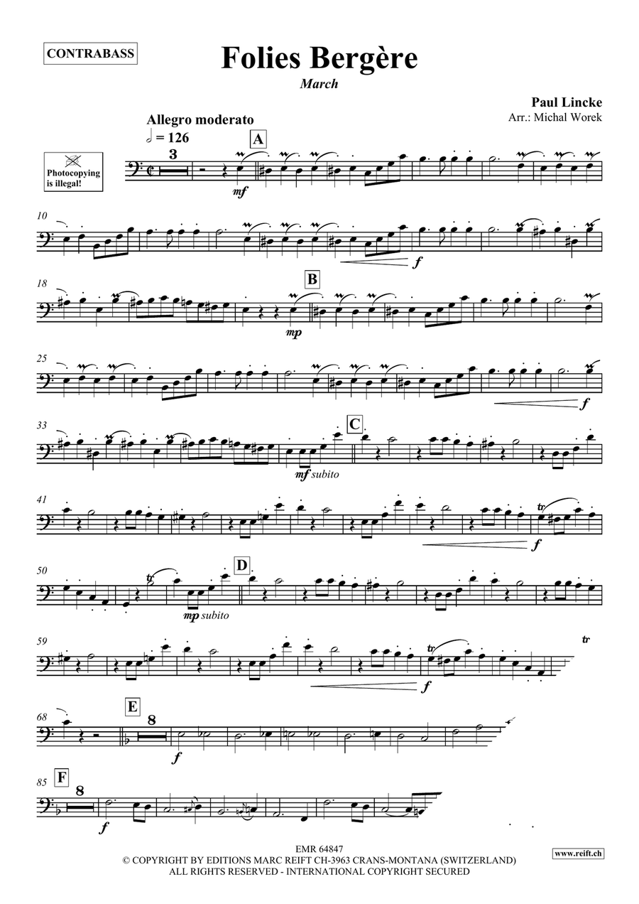 Folies Bergère Folies Bergère Double Bass scores gallery preview page 3