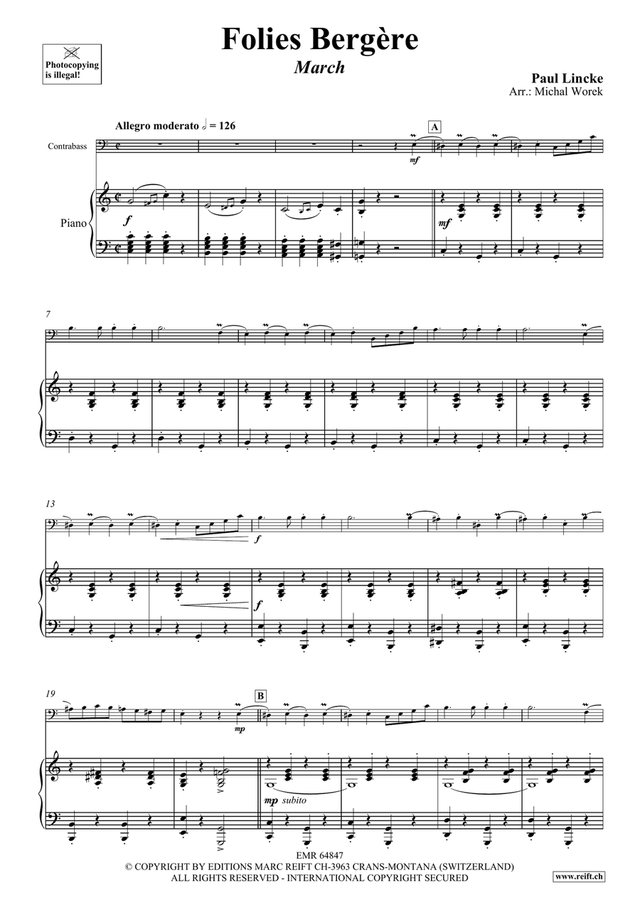 Folies Bergère Folies Bergère Double Bass scores gallery preview page 4
