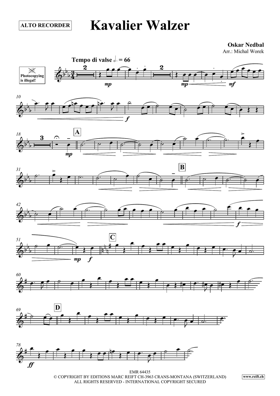 Kavalier Walzer Kavalier Walzer Alto Recorder scores gallery preview page 3