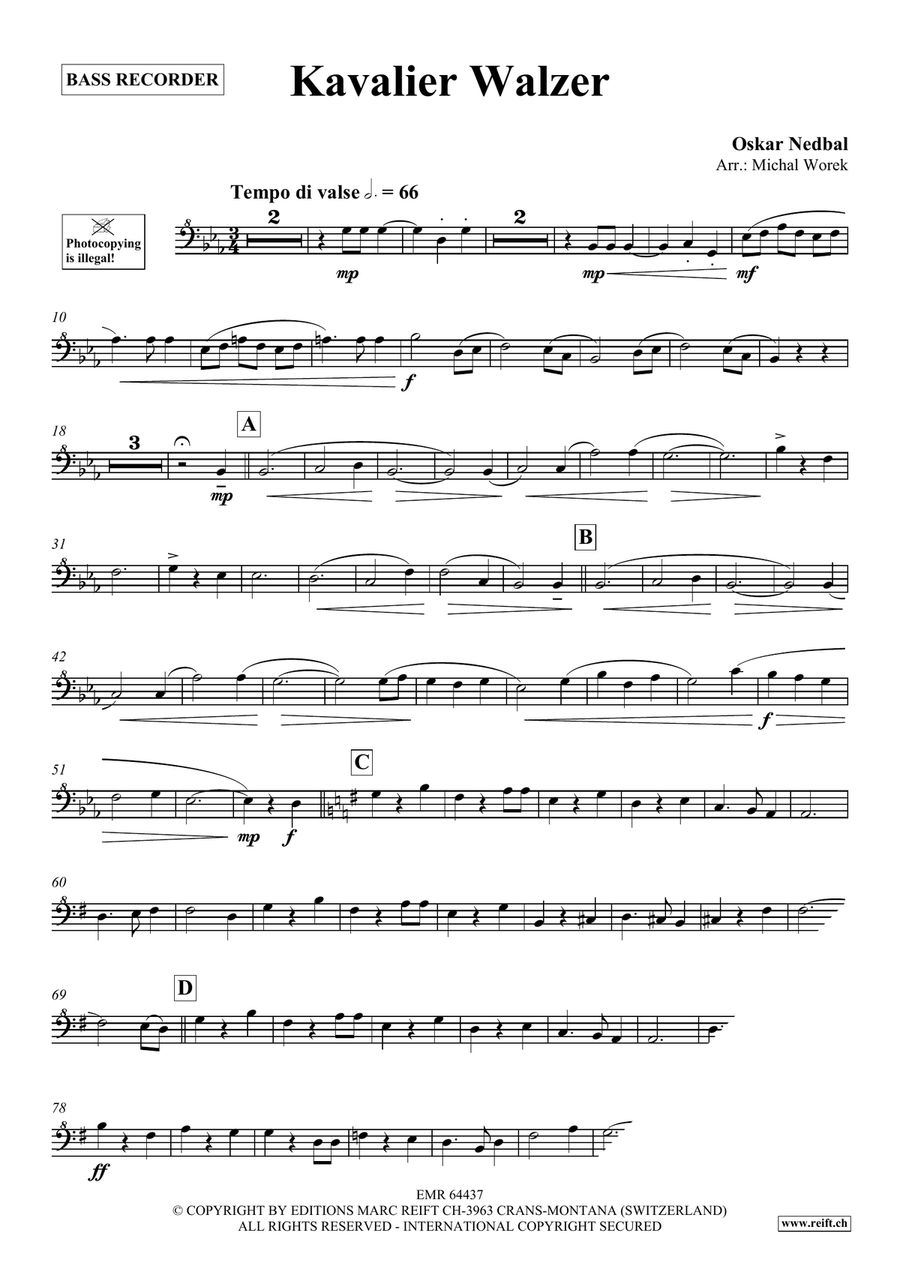 Kavalier Walzer Kavalier Walzer Bass Recorder scores gallery preview page 3