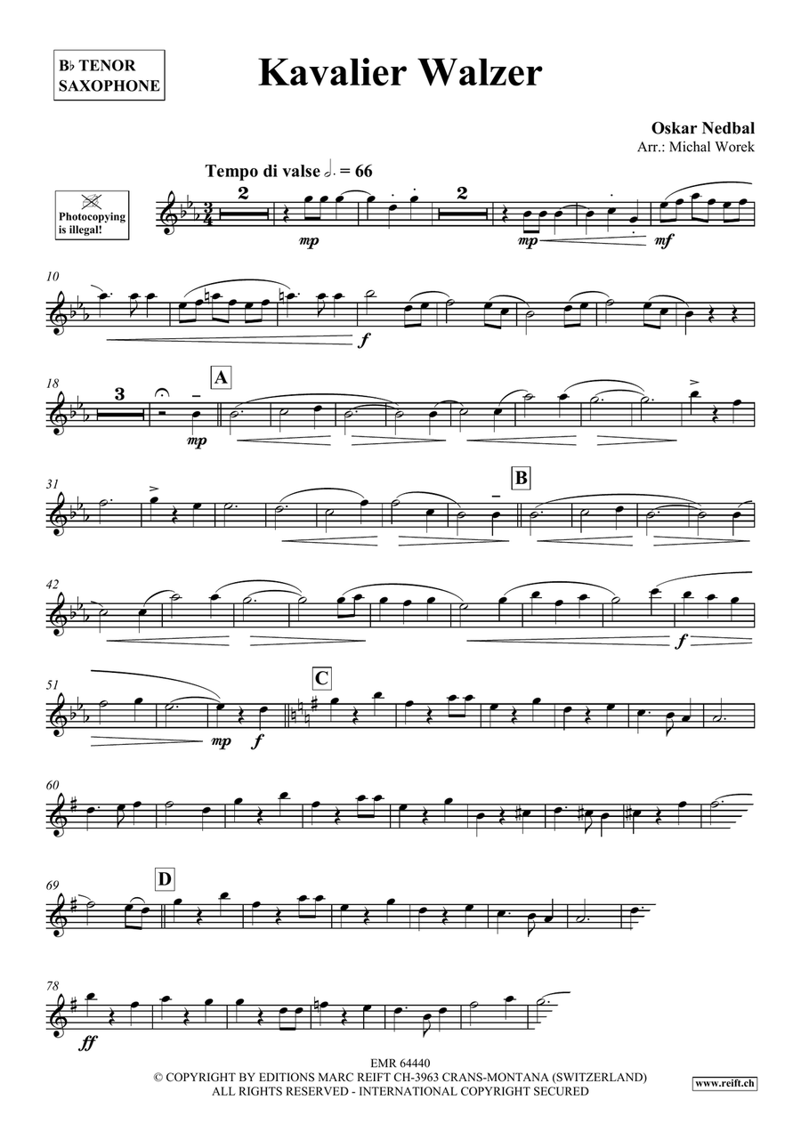 Kavalier Walzer Kavalier Walzer Tenor Saxophone scores gallery preview page 3