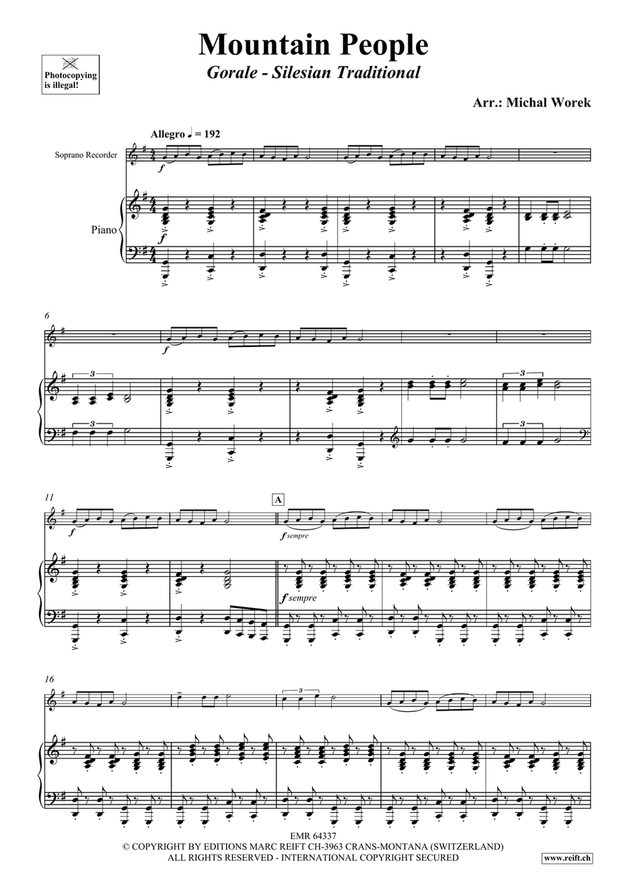 Mountain People Mountain People Soprano Recorder scores gallery preview page 4