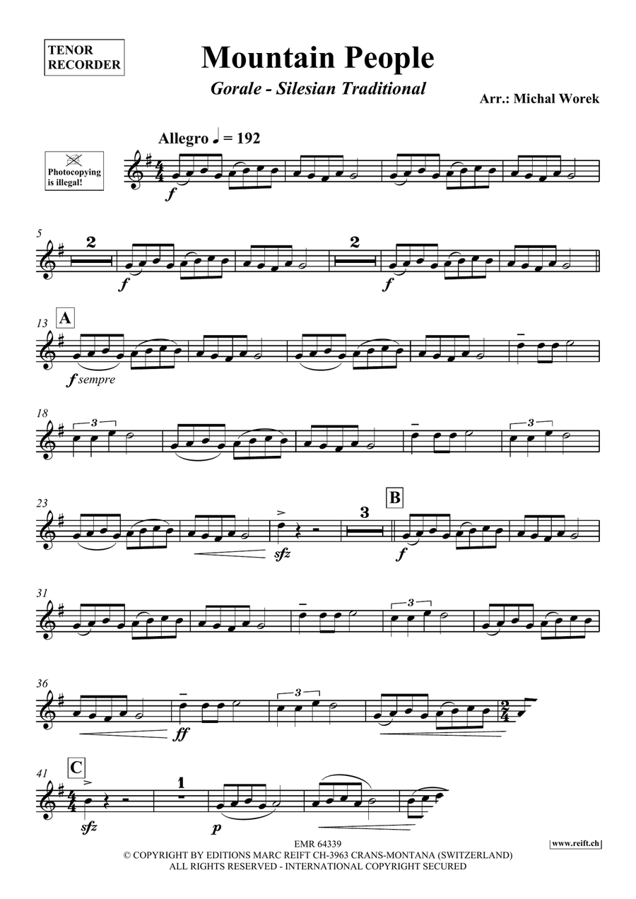 Mountain People Mountain People Tenor Recorder scores gallery preview page 3