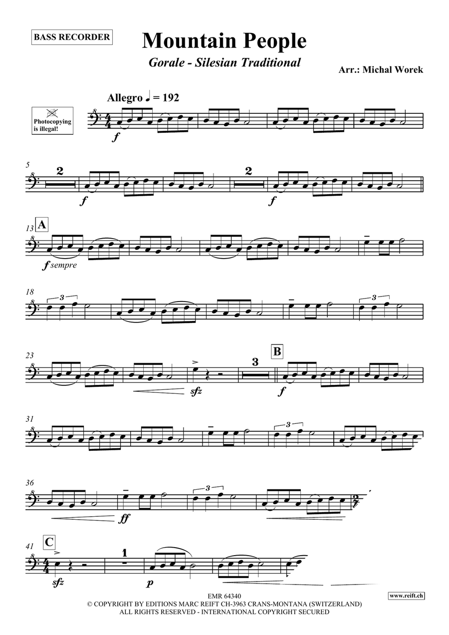 Mountain People Mountain People Bass Recorder scores gallery preview page 3