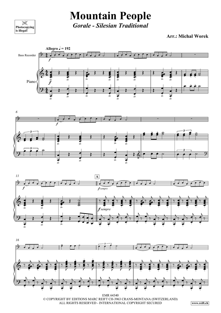 Mountain People Mountain People Bass Recorder scores gallery preview page 4