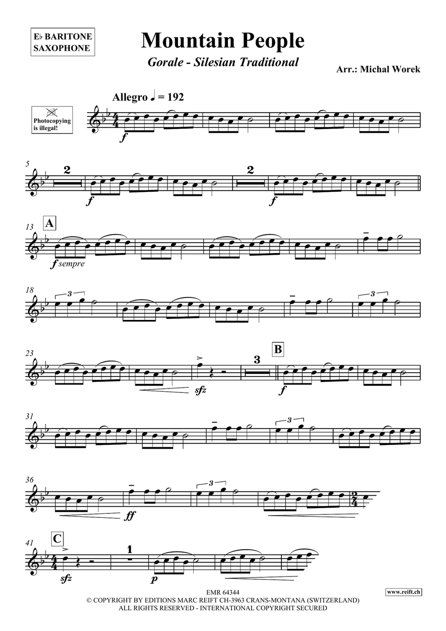 Mountain People Mountain People Baritone Saxophone scores gallery preview page 3