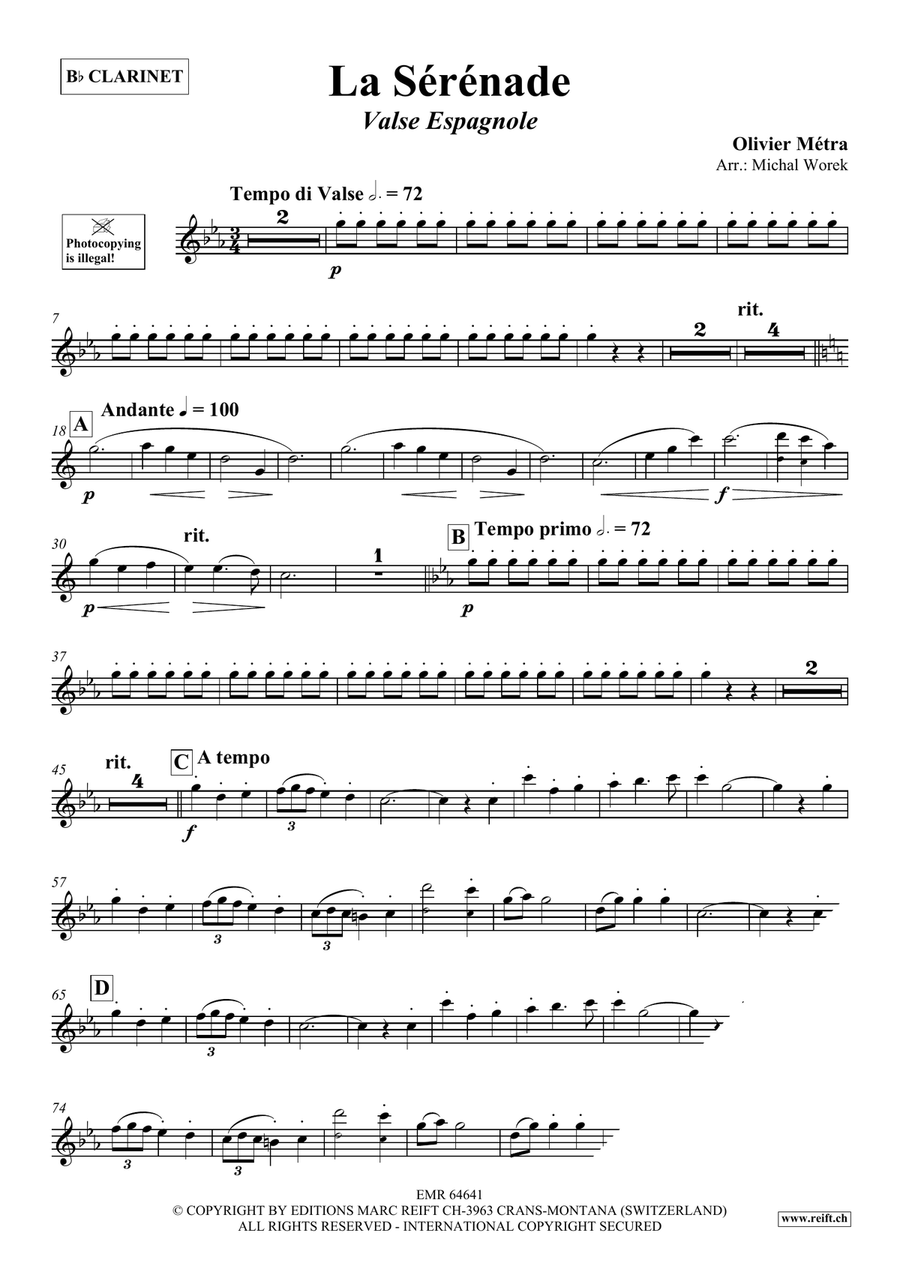 La Sérénade La Sérénade Clarinet Solo scores gallery preview page 3