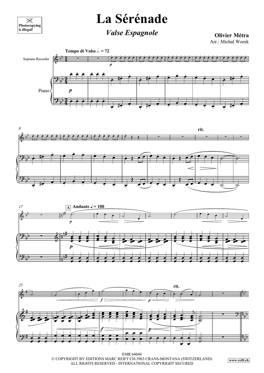 La Sérénade La Sérénade Soprano Recorder scores gallery preview page 4
