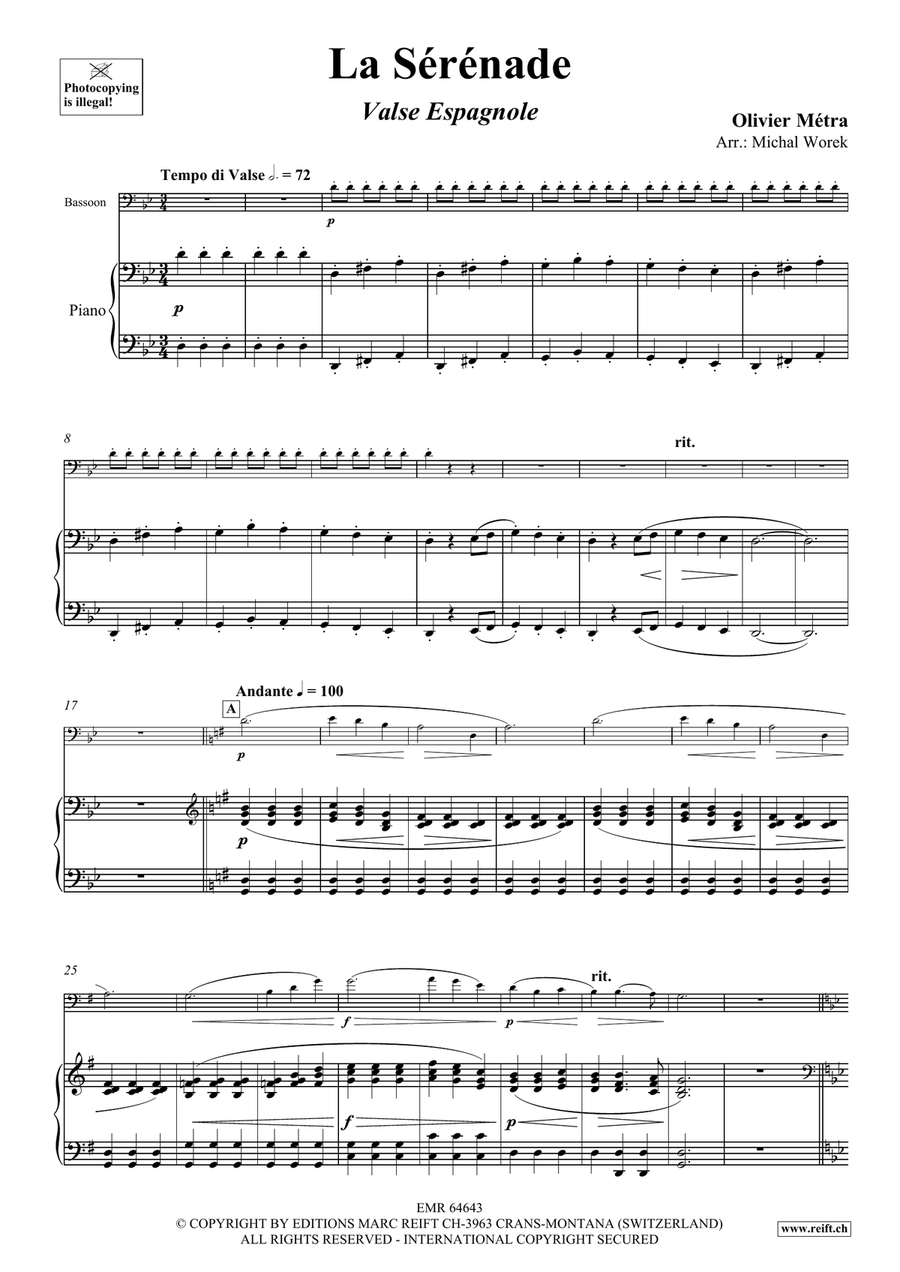 La Sérénade La Sérénade Bassoon Solo scores gallery preview page 4