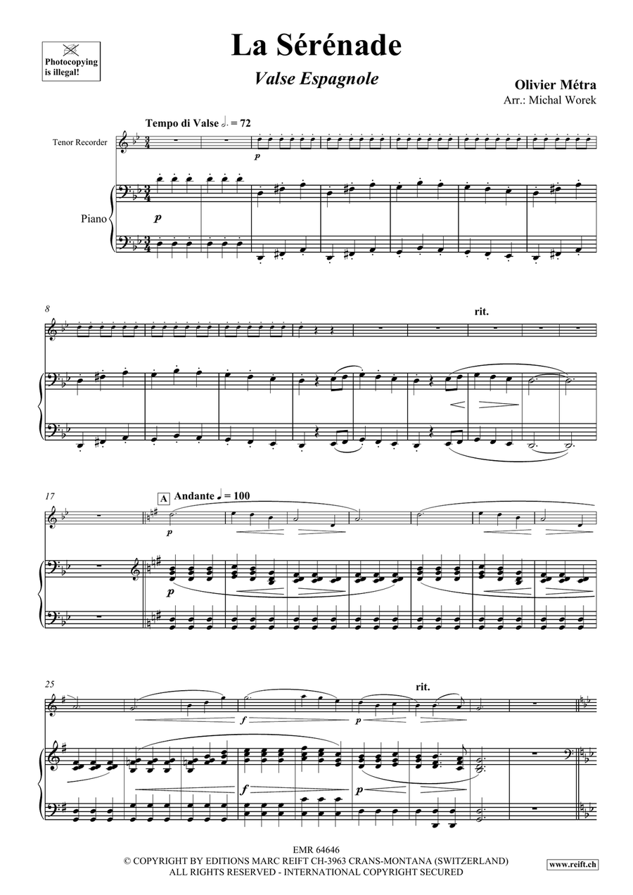 La Sérénade La Sérénade Tenor Recorder scores gallery preview page 4