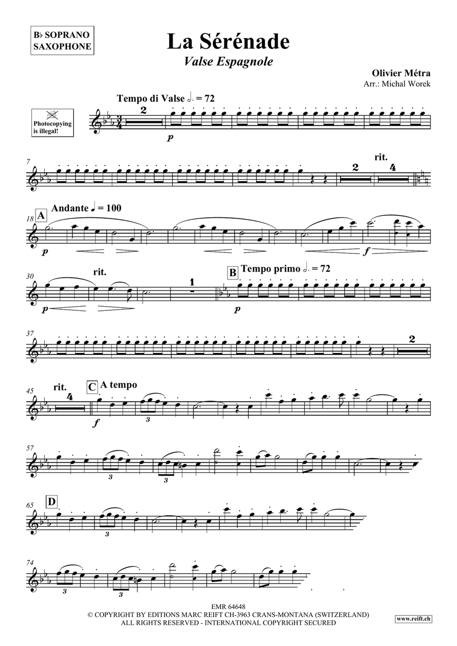 La Sérénade La Sérénade Soprano Saxophone scores gallery preview page 3